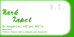 mark kapel business card